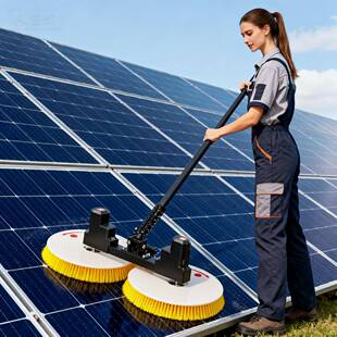光伏板电动清洁刷手持型双动力光伏板清洗机太阳能光伏板清洗器