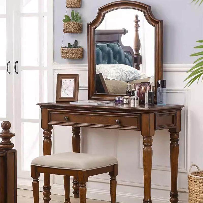 美式梳妆台凳子实木简约化妆桌乡村田园妆镜