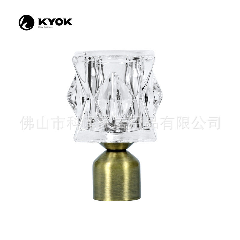 铝合金罗马杆窗帘杆小清新装饰头现代简约北欧风水晶装饰配件厂家