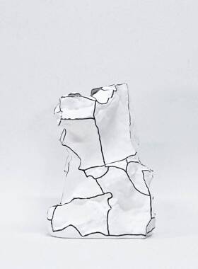 现代轻奢简几何白色线条器造型花瓶花艺书极房桌面家居GT-B052装