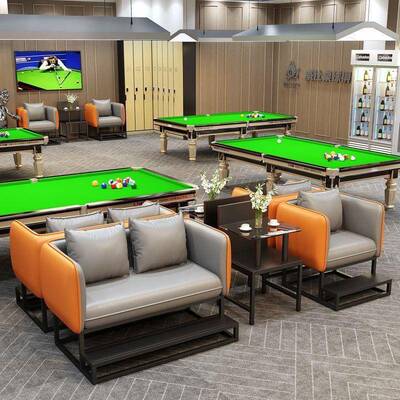 OZI台球厅轻奢高端接待发沙椅看球沙发高端俱观乐部猫抓球皮观球