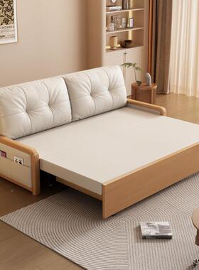 沙发床折叠两用无扶手小户型单人客厅书房抽伸缩沙一体YZE实木拉