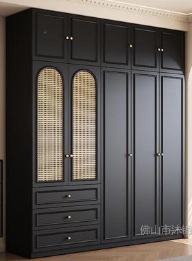 古风衣柜现货美式黑色户子衣CYH柜家用卧室小型柜现代简约边柜顶