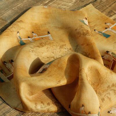 纯苎麻面料植857染古夏物季长裙中布国风旗袍汉服风帘布料