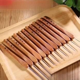 七针枣木柄锈坊三代钩针手工编织工具手工毛线BHO不钢包邮套装