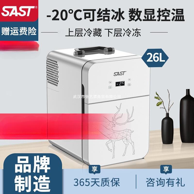 SAST迷你小冰箱小型家用宿舍车载冰箱迷你学生小冰柜冷藏冷冻20L
