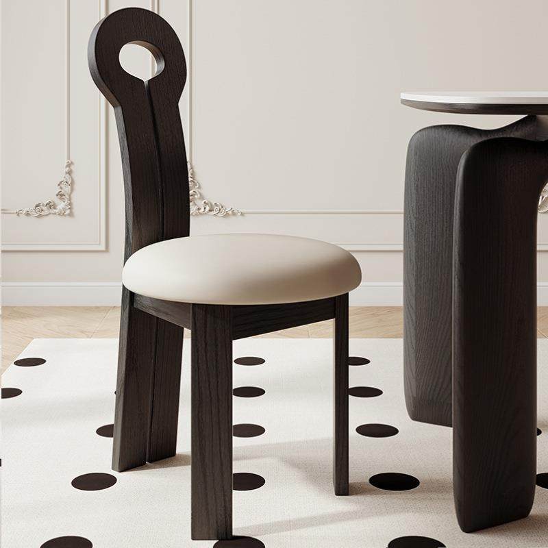 中古钥匙椅家用设计师民宿高靠背餐椅轻奢椅法式复古餐厅实木椅子