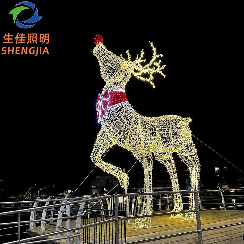 LED摆件梅花鹿圣诞新年户外造型立体LED动物圣诞造型灯景观灯