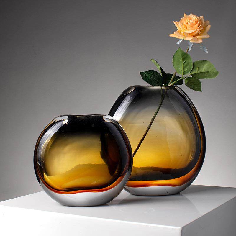 水晶玻璃琥珀大花瓶客厅餐桌电视柜简约现代轻奢样板间软装饰品,机械设备,其他机械设备,淘宝优惠券,粉丝福利购,淘宝优惠卷
