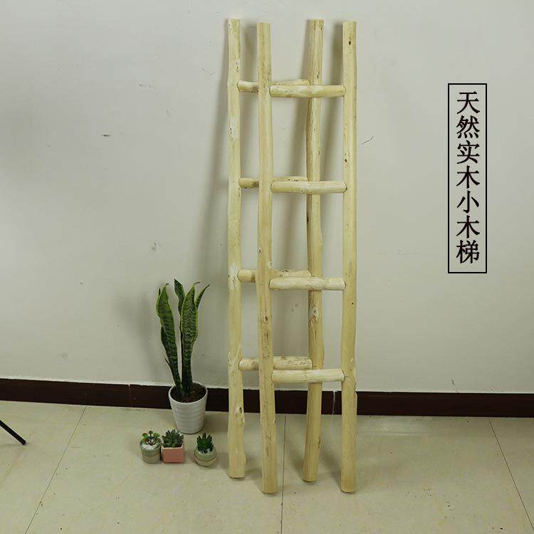 实木家用装饰摆件梯子创意衣架衣帽架子毛巾架子做旧风格手工家具