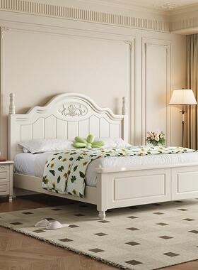 美式实木床1.8m奢华婚床1.5m现代简约主卧家用单人1.2m白色公主床