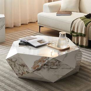 意式多边形茶几轻奢高级感创意设计师简约小户型岩板钻石几何茶几