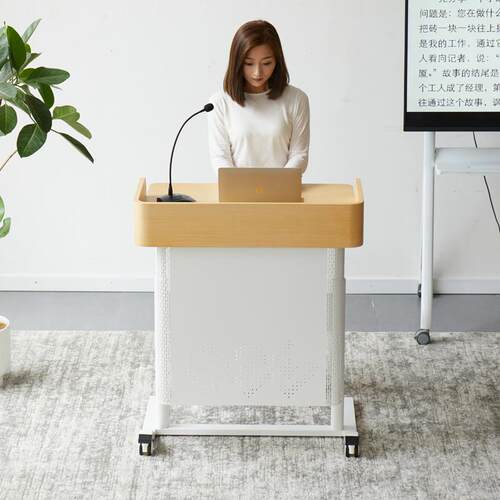 移动演讲台发言台学校讲台桌教师专用升降办公会议主持台接待迎宾