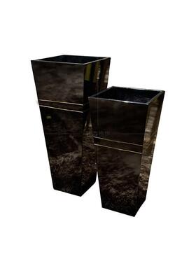 宾利BENTLEY轻奢花架客厅实木花几意大利木皮拼花架置物架高定