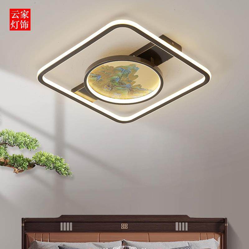 现代风格新中式全铜吸顶灯客厅灯餐厅灯卧室灯创意装饰中山灯具