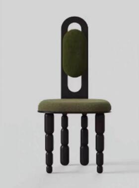 idao家法式中古餐椅北欧奶油风实木化妆椅复古靠背椅椅子实木餐椅