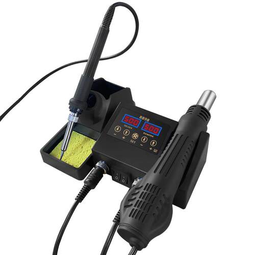 8898热风枪拆焊台110V220V750W双数显二合一可控温电烙铁焊台