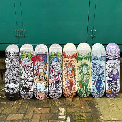 Element8.0/8.125/8.25英寸滑板双翘加拿大枫木板面甲板染色元素