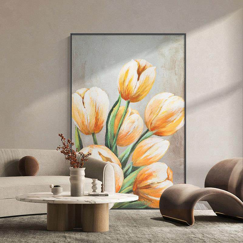 北欧风现代手绘油画艺术抽象玄关挂画落地画油画客厅沙发背景壁画