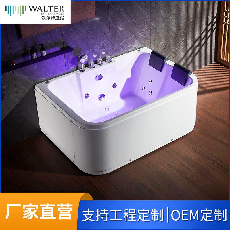 亚克力智能三角裙边冲浪按摩浴缸家用民宿恒温加热浴盆浴缸