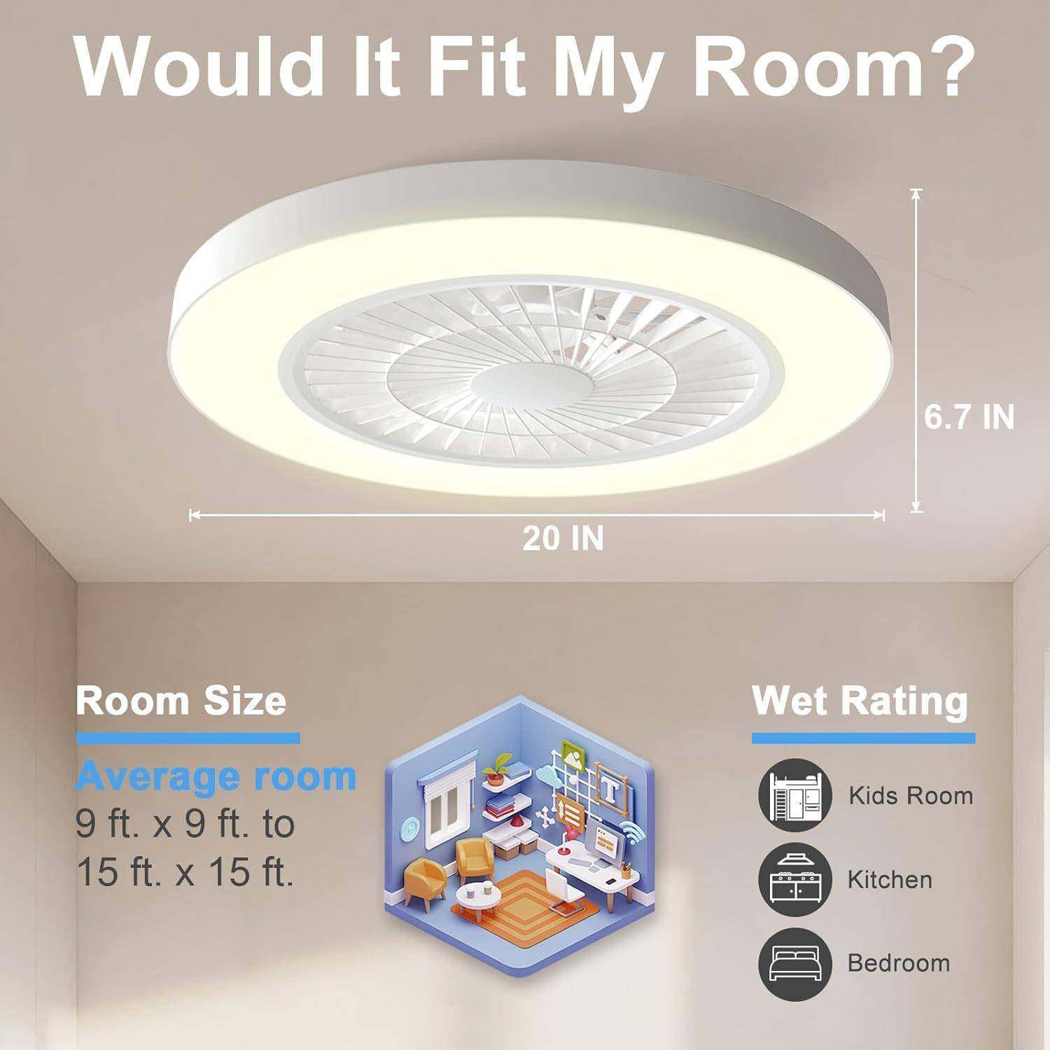 吸顶风扇灯现代客厅餐厅一体静音隐形吊扇灯超薄卧室电风扇吊灯