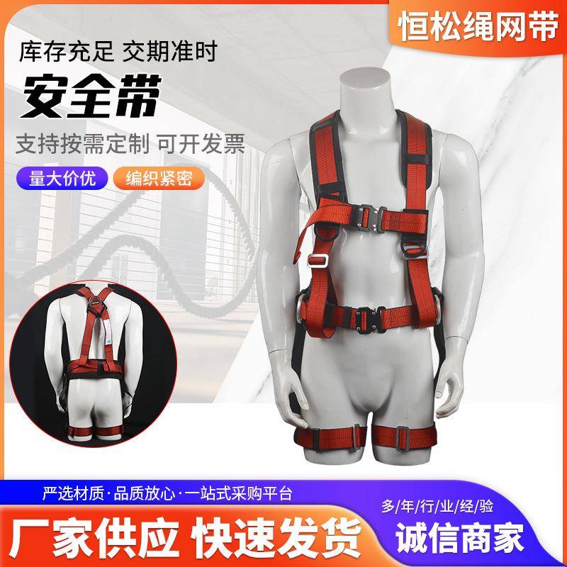攀岩救生缓降全身式安全带双背工地安全带双挂点高空作业保护带