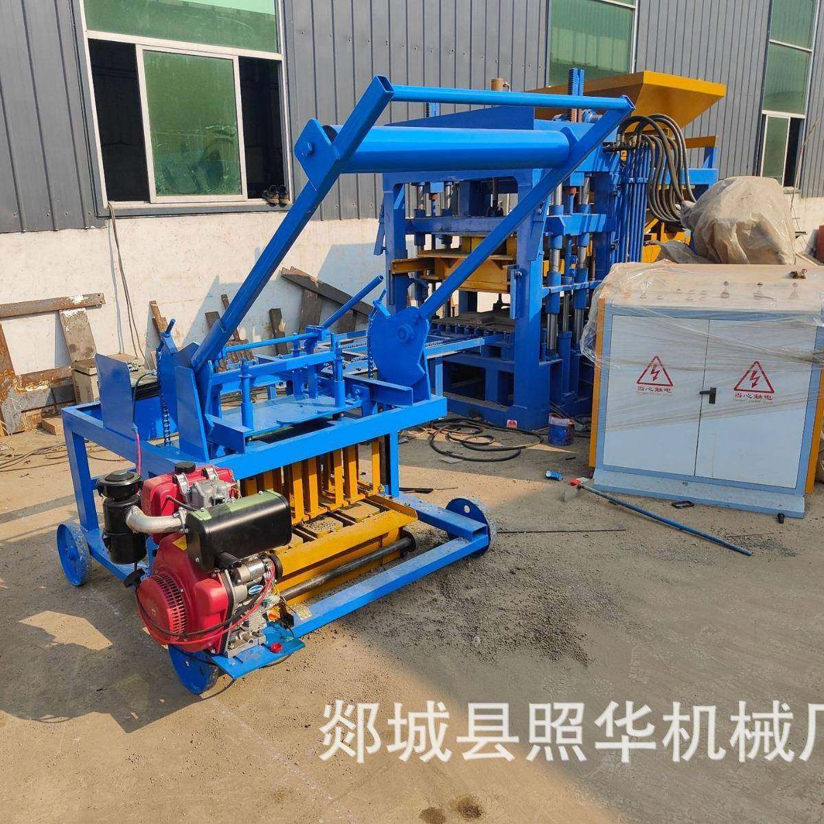 畅销非洲便宜的移动式柴油机水泥空心砖铺路砖制砖机