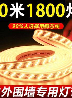 LED灯带超亮220V家用客厅吊顶户外防水亮化工程软灯条自粘线性灯