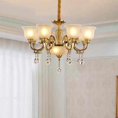 欧式水晶吊顶灯房间书房餐桌客厅个性服装店装饰铜质灯具H131