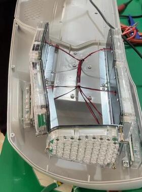 长排警示灯LED爆闪灯块长方块配件44颗LED长条灯内爆闪块12V24伏