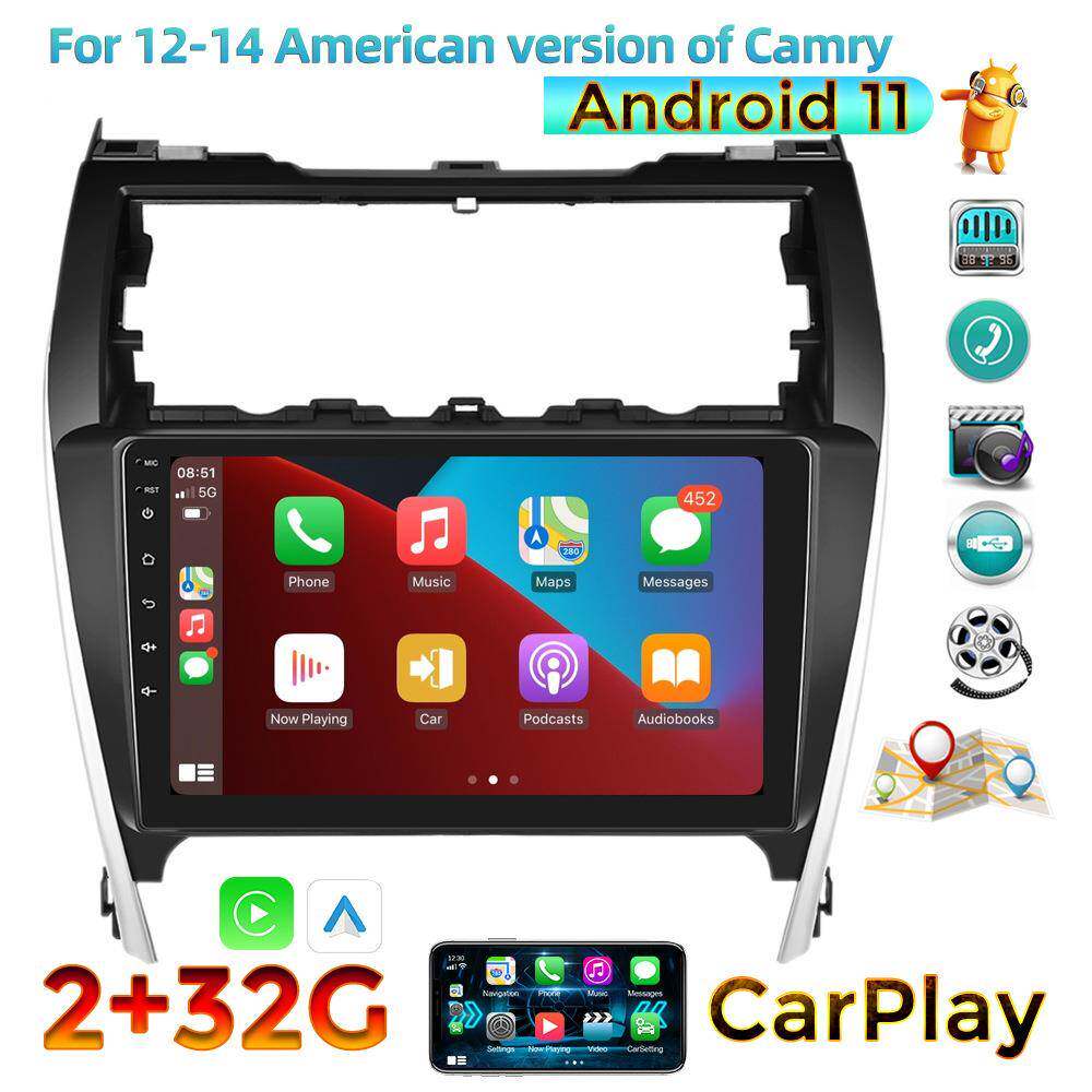 适用丰田美版凯美瑞12-14大屏车载Carplay安卓导航汽车中控一体机