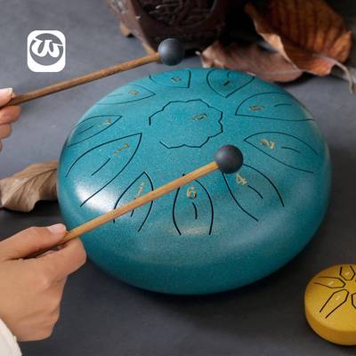 12寸11音空灵鼓忘忧鼓手碟鼓色空鼓儿童乐器空明鼓解忧乐器