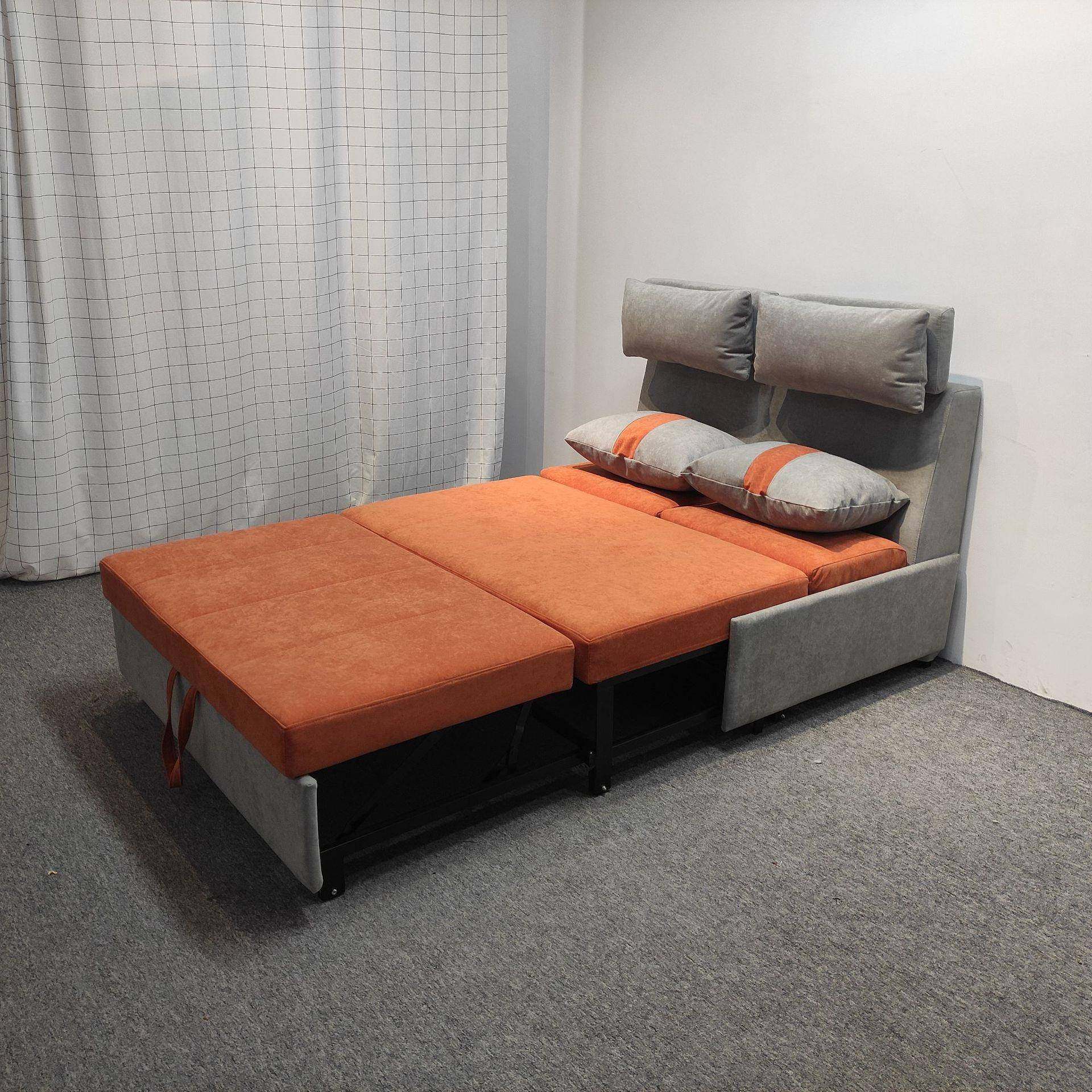 橙灰色沙发床小户型公寓两用可折叠铁架民宿简约科技布头枕沙发床,农用物资,其他肥料,淘宝优惠券,粉丝福利购,淘宝优惠卷