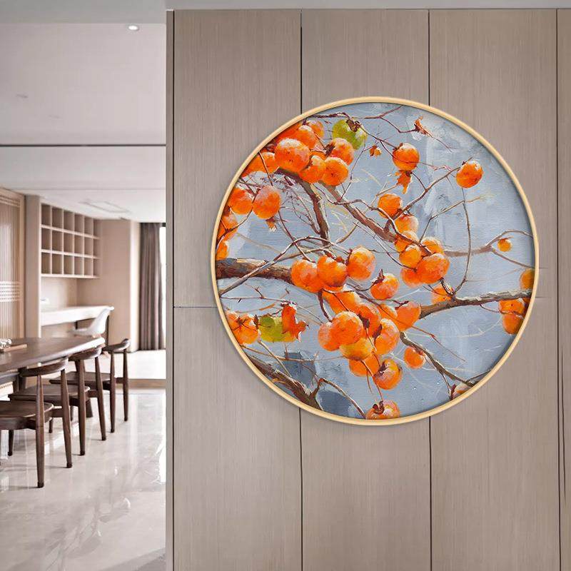 玄关装饰画新中式入户过道墙壁挂画中国风梅花柿子墙画来图,纺织面料/辅料/配套,纺织机械配件,淘宝优惠券,粉丝福利购,淘宝优惠卷