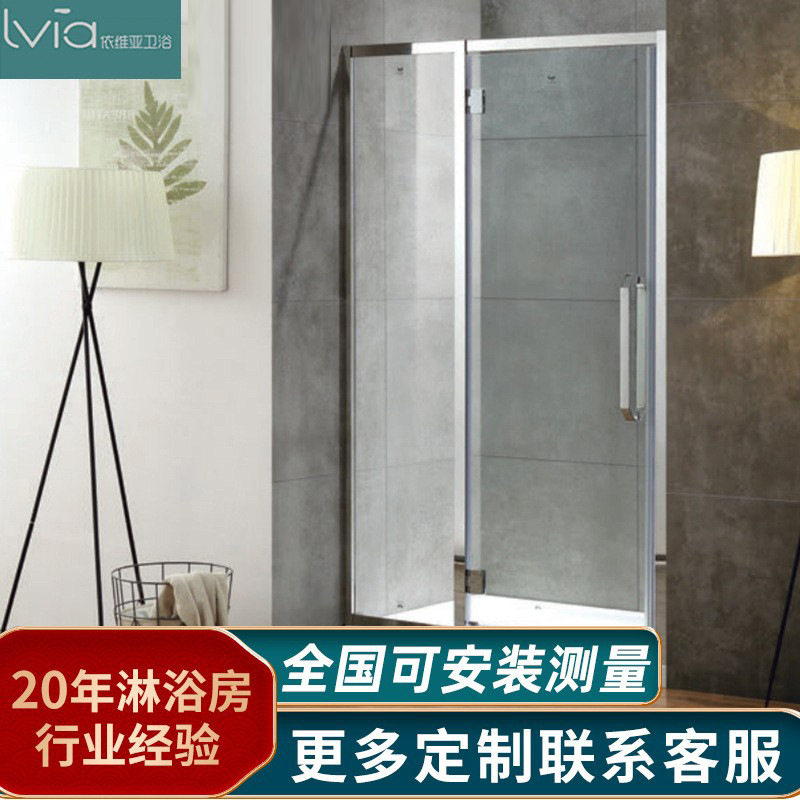 广东厂家淋浴房批发304不锈钢屏风淋浴隔间一字型推拉门可定
