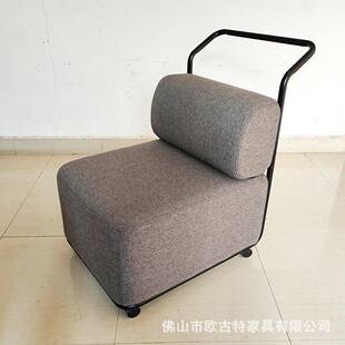 2024新款家用别墅客厅带轮子可移动手推休闲椅创意铁艺单人沙发椅