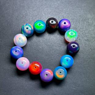 新品12x11m10x9mm文玩星云欧珀石老形珠北极光欧泊石头散珠配件