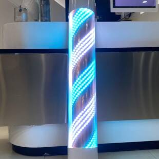 美发转灯LED灯带电机旋转理发店发廊门头灯箱挂墙壁户外防水加亮