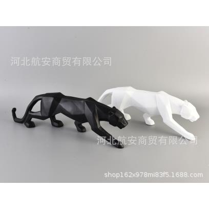 现代简约创意树脂豹动物摆件样板房售楼处办公室软装摆件饰品