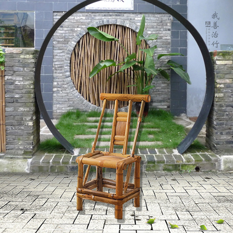 竹椅坝坝茶椅竹靠背椅手工庭院竹家具午休椅休闲椅户外火锅椅热卖