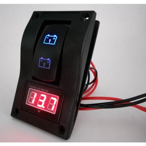 改装汽车房车游艇船型开关带电压表LED灯数字显示一位面板组合