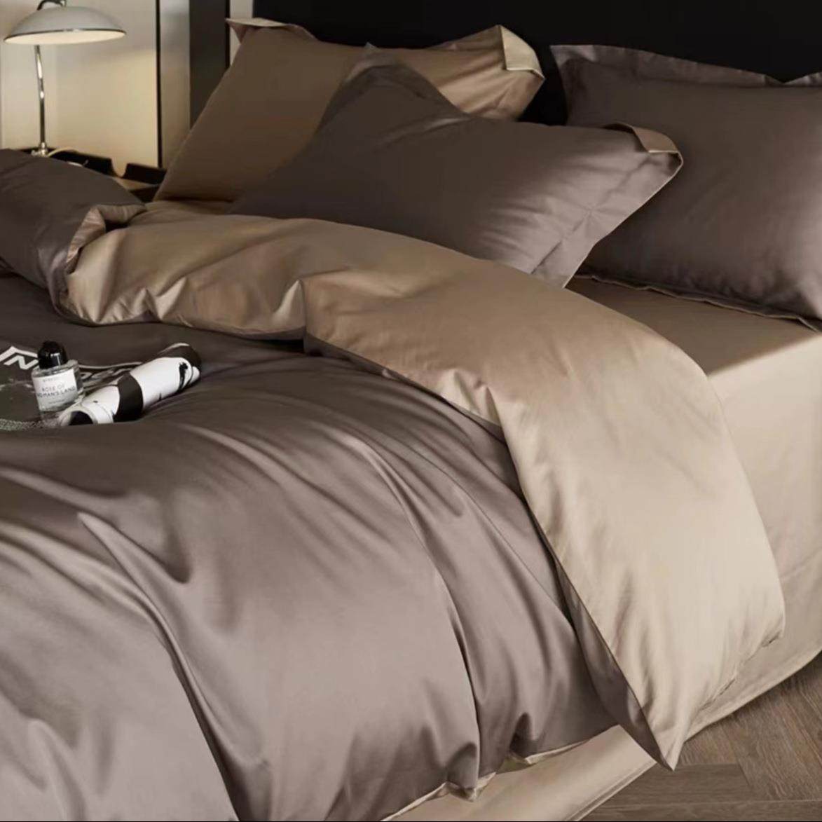 轻奢100s全棉长绒棉四件套纯棉纯色双拼被套床单简约床上用品套件,纺织面料/辅料/配套,纺织机械配件,淘宝优惠券,粉丝福利购,淘宝优惠卷
