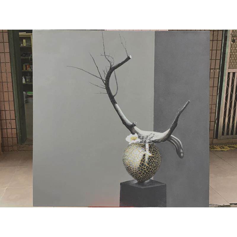 手绘油画新中式现代轻奢简约挂画静物花卉客厅书房入户玄关装饰画