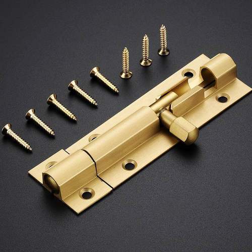 中式纯铜加厚大门插销老式木门锁明装门闩门扣铜门栓门窗铜插销