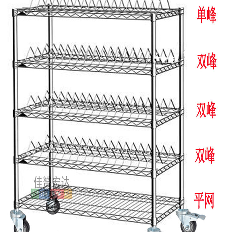 SMT物料架料盘架镀铬架电阻电容货架贴片料架防静电物料车单双峰
