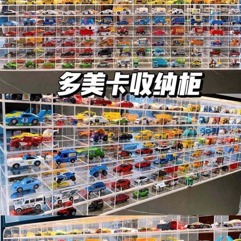 风火轮合金小汽车收纳盒车模展示柜儿童玩具车多美卡展示架