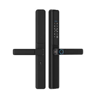 防水指纹锁断桥铝纱窗门把手密码锁双层门庭院门铝合金门便宜智能