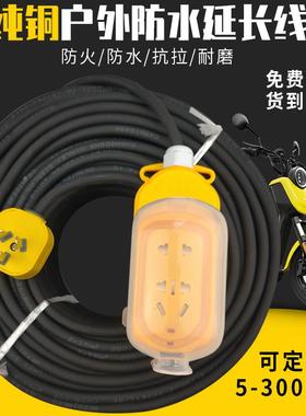 纯铜牛筋线二芯软电缆防冻电线插头带线2.541.5平方户外电源线