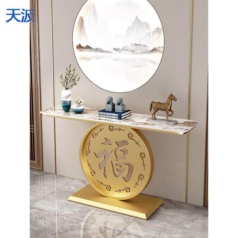 走廊玄关台入户靠墙条案现代简约端景台奶油风艺术玄关桌意式轻奢