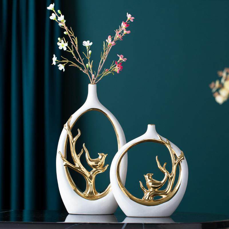 轻奢现代风陶瓷花瓶中式家居创意客厅电视柜桌面摆件喜鹊装饰花瓶,纺织面料/辅料/配套,纺织机械配件,淘宝优惠券,粉丝福利购,淘宝优惠卷